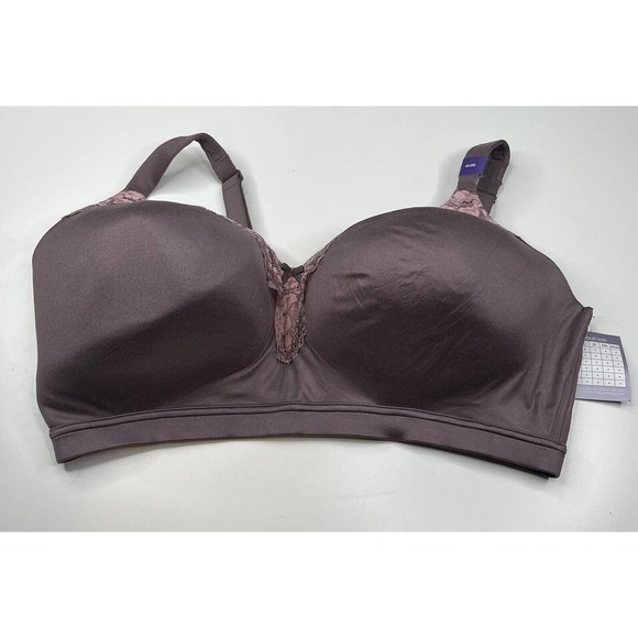 NWT Catherines Intimates Full Coverage No Wire Bra Size 44DD Purple Lace - Picture 1 of 6